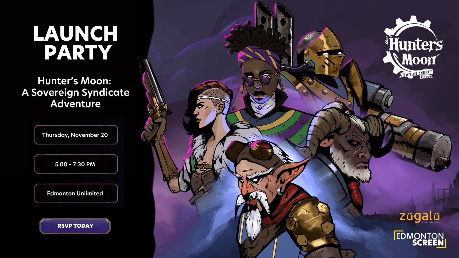 Hunter’s Moon: A Sovereign Syndicate Adventure – Launch Party