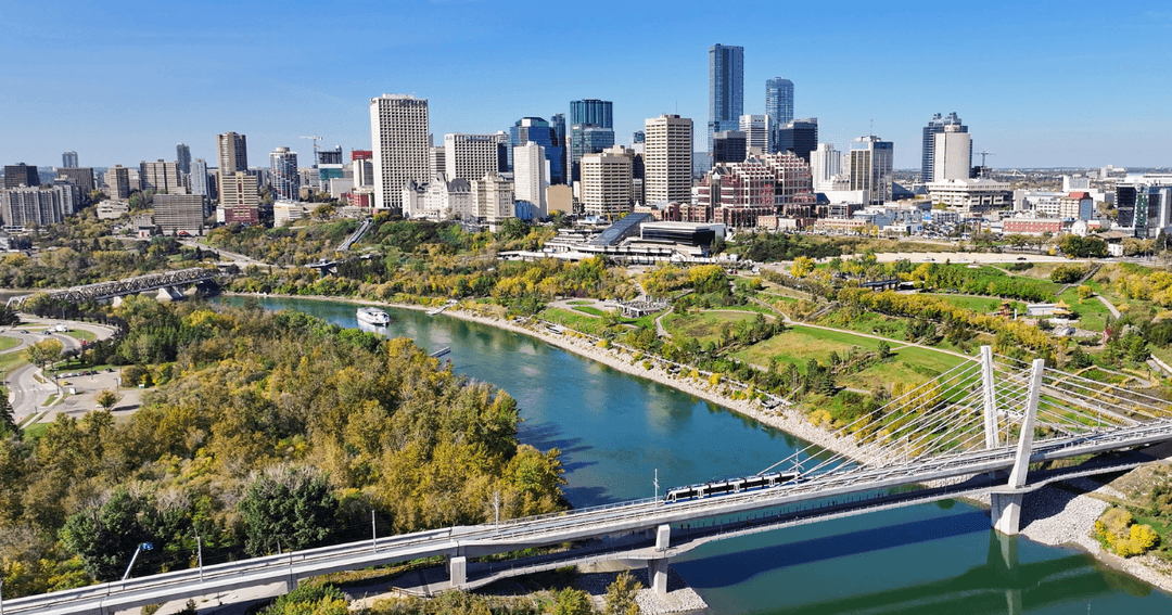 Edmonton downtown and river valley skyline